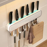 Moonval Wall-Mounted Knife Holder, Multifunction Kitchen Organizer Rack with Hooks for Utensils & Tools