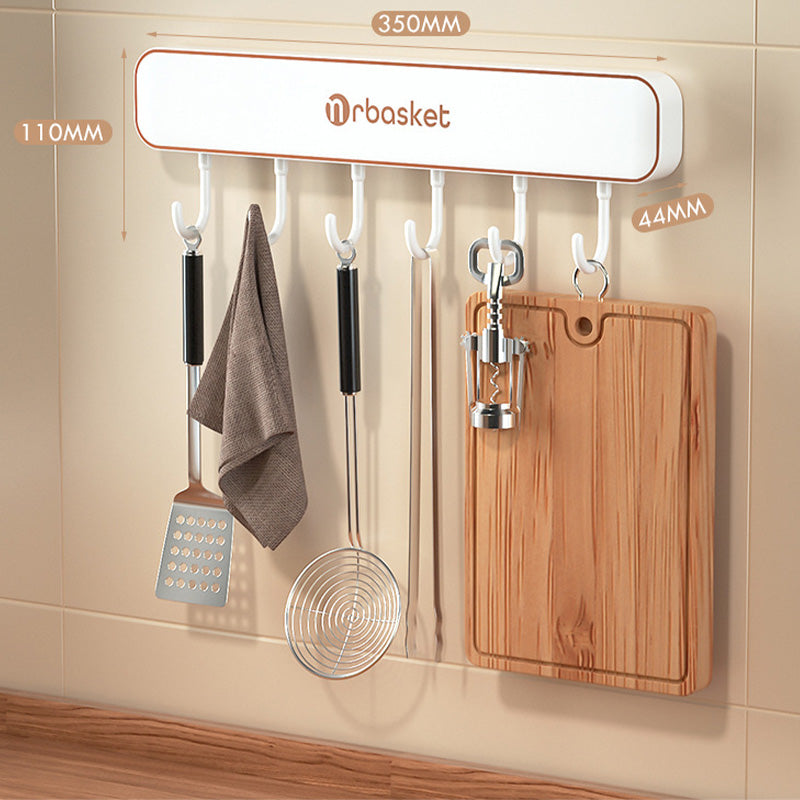 Moonval Wall-Mounted Knife Holder, Multifunction Kitchen Organizer Rack with Hooks for Utensils & Tools
