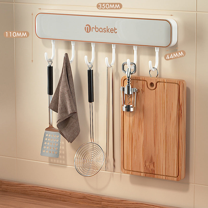 Moonval Wall-Mounted Knife Holder, Multifunction Kitchen Organizer Rack with Hooks for Utensils & Tools