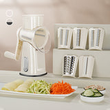 Moonval Rotary Vegetable Slicer, Multifunction Hand-Crank Vegetable Grater with Interchangeable Blades