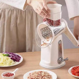 Moonval Rotary Vegetable Slicer, Multifunction Hand-Crank Vegetable Grater with Interchangeable Blades