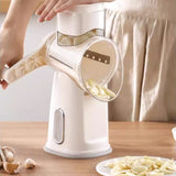 Moonval Rotary Vegetable Slicer, Multifunction Hand-Crank Vegetable Grater with Interchangeable Blades