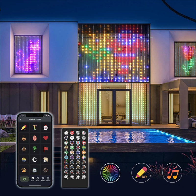Moonval LED Curtain Lights, Waterproof Decorative String Lights for Indoor & Outdoor Décor