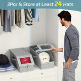Moonval Stackable Baseball Cap Storage Boxes, Clear Dustproof Hat Organizer with Front Access