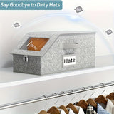 Moonval Stackable Baseball Cap Storage Boxes, Clear Dustproof Hat Organizer with Front Access