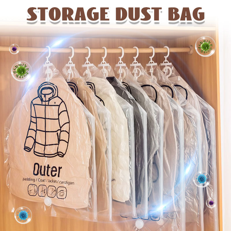 Moonval Hanging Vacuum Storage Bags, 5-Pack Space-Saver Garment Bags for Coats and Clothes