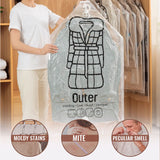 Moonval Hanging Vacuum Storage Bags, 5-Pack Space-Saver Garment Bags for Coats and Clothes