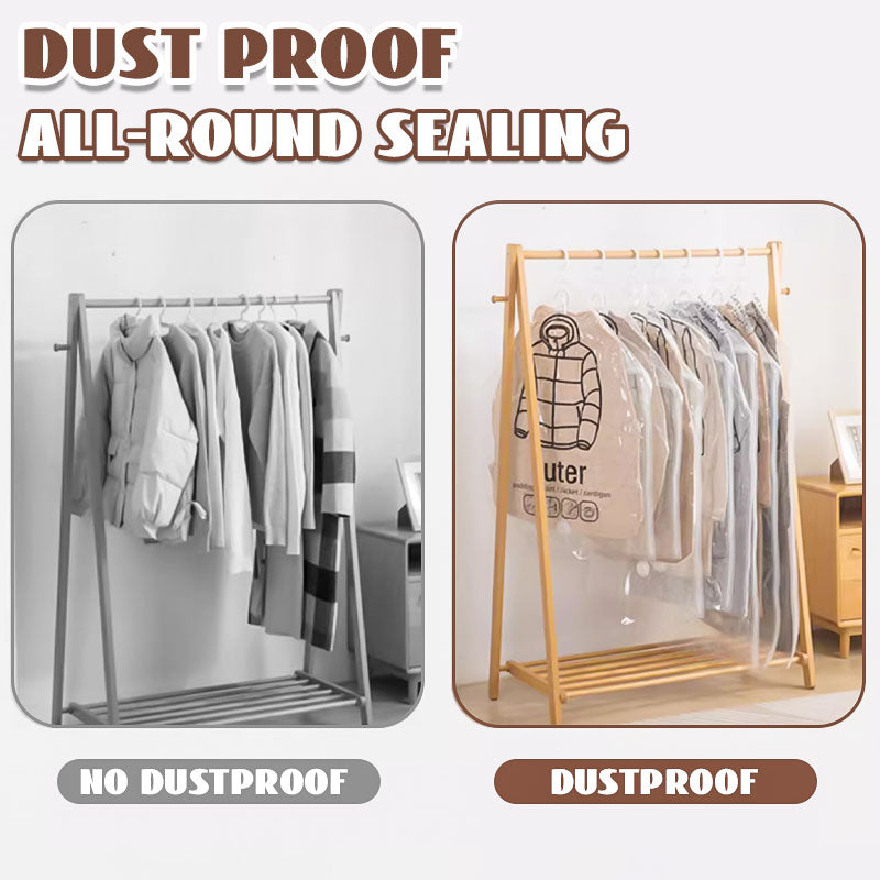 Moonval Hanging Vacuum Storage Bags, 5-Pack Space-Saver Garment Bags for Coats and Clothes