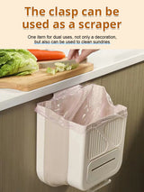 Moonval Foldable Hanging Trash Can, Leakproof Space-Saving Kitchen Waste Bin with Hanging Hook