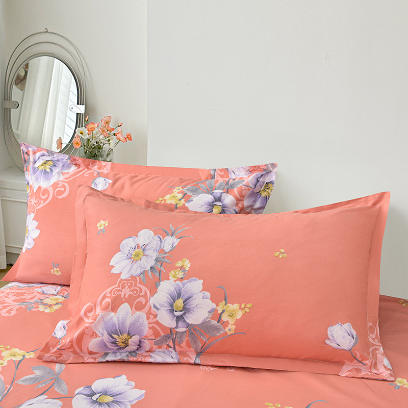 Moonval 3-Piece Ruffled Bed Skirt Set, Floral Printed Fitted Sheet & Pillowcase Set