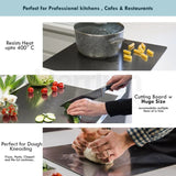 Moonval Stainless Steel Chopping Board, Double-Sided Countertop Cutting Board for Kitchen Food Prep