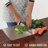 Moonval Stainless Steel Chopping Board, Double-Sided Countertop Cutting Board for Kitchen Food Prep