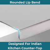 Moonval Stainless Steel Chopping Board, Double-Sided Countertop Cutting Board for Kitchen Food Prep