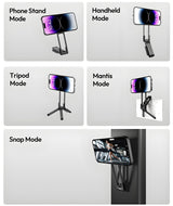 Moonval Magnetic Mini Tripod, 5-in-1 MagSafe Phone Stand with Foldable Hook & Arca Base