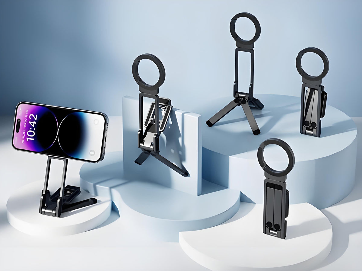 Moonval Magnetic Mini Tripod, 5-in-1 MagSafe Phone Stand with Foldable Hook & Arca Base