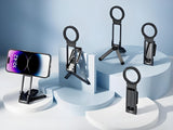 Moonval Magnetic Mini Tripod, 5-in-1 MagSafe Phone Stand with Foldable Hook & Arca Base