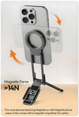 Moonval Magnetic Mini Tripod, 5-in-1 MagSafe Phone Stand with Foldable Hook & Arca Base