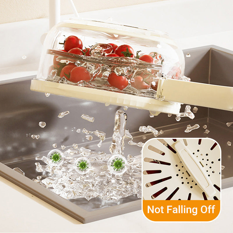 Moonval Multipurpose Draining Basket with Lid, Wash & Drain Colander for Fruits & Vegetables