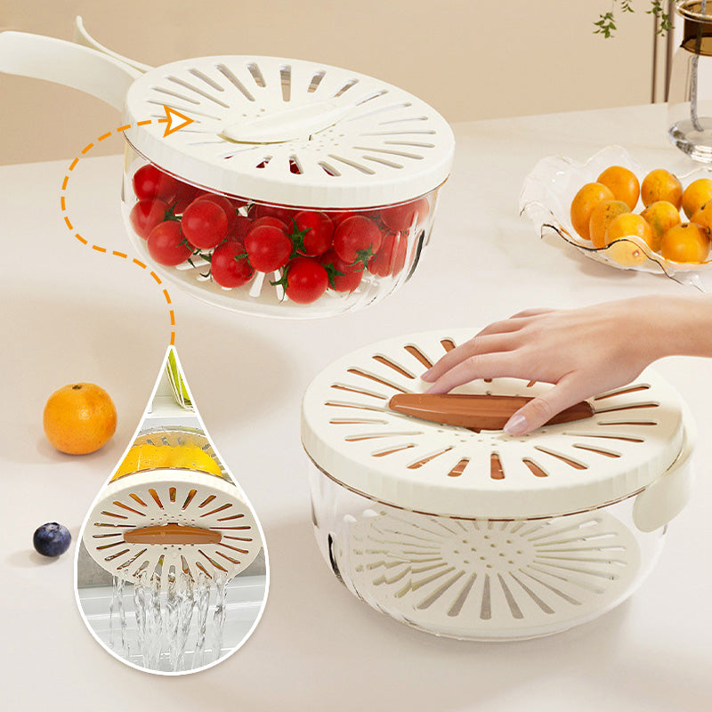 Moonval Multipurpose Draining Basket with Lid, Wash & Drain Colander for Fruits & Vegetables