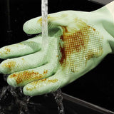 Moonval Reusable Non-Slip Cleaning Gloves, Waterproof Latex Dishwashing Kitchen Gloves