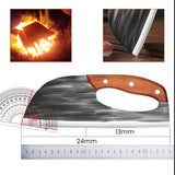 Moonval Stainless Steel Kitchen Cleaver, Ergonomic Rocking Knife with Finger Grip