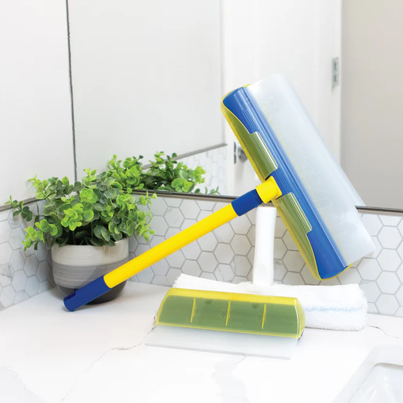 Moonval Window Squeegee Set, 5-Piece Streak-Free Glass Cleaner with Extendable Handle