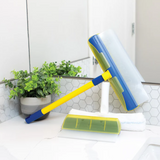 Moonval Window Squeegee Set, 5-Piece Streak-Free Glass Cleaner with Extendable Handle