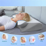 Moonval Memory Foam Neck Pillow, Ergonomic Contour Bed Pillow for Side & Back Sleepers