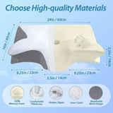 Moonval Memory Foam Neck Pillow, Ergonomic Contour Bed Pillow for Side & Back Sleepers