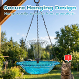 Moonval Hanging Bird Bath & Feeder, Outdoor Fountain Bowl with Suspension Chains
