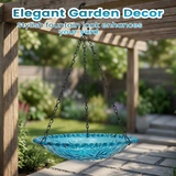 Moonval Hanging Bird Bath & Feeder, Outdoor Fountain Bowl with Suspension Chains