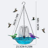 Moonval Hanging Bird Bath & Feeder, Outdoor Fountain Bowl with Suspension Chains