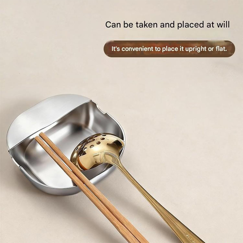Moonval Stainless Steel Spoon Rest, U-Shaped Utensil Holder with Drip Tray
