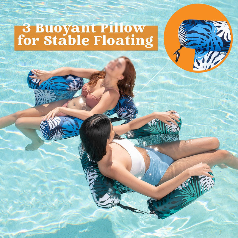 Moonval Inflatable Pool Lounger, Floating Water Recliner for Comfortable Pool & Lake Relaxation