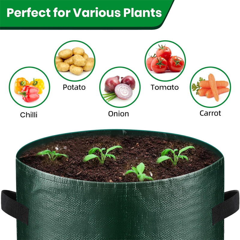 Moonval Potato Grow Bag, PE Planter with Roll-Up Harvest Window & Carry Handles