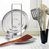 Moonval Stainless Steel Pot Lid Holder, Countertop Spoon Rest with Drip Tray