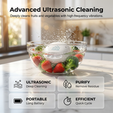 Moonval Portable Ultrasonic Fruit & Vegetable Washer, Rechargeable Food Cleaner for Home & Travel