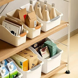 Moonval Large-Capacity Storage Bin, Slim Open-Front Organizer with Carry Handle