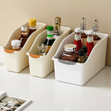 Moonval Large-Capacity Storage Bin, Slim Open-Front Organizer with Carry Handle