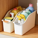 Moonval Large-Capacity Storage Bin, Slim Open-Front Organizer with Carry Handle