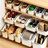 Moonval Large-Capacity Storage Bin, Slim Open-Front Organizer with Carry Handle