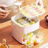 Moonval 2-Layer Ice Cube Tray, Stackable Ice Maker with Storage Bin & Scoop