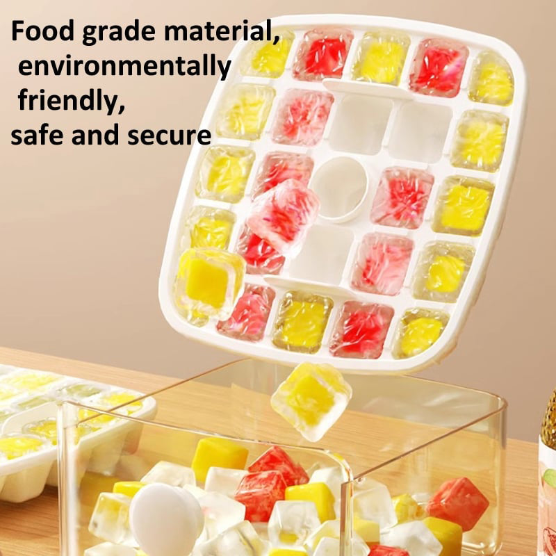 Moonval 2-Layer Ice Cube Tray, Stackable Ice Maker with Storage Bin & Scoop