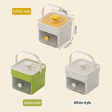 Moonval Ice Cube Maker Box, Press-to-Release Ice Tray with Storage Bin & Scoop