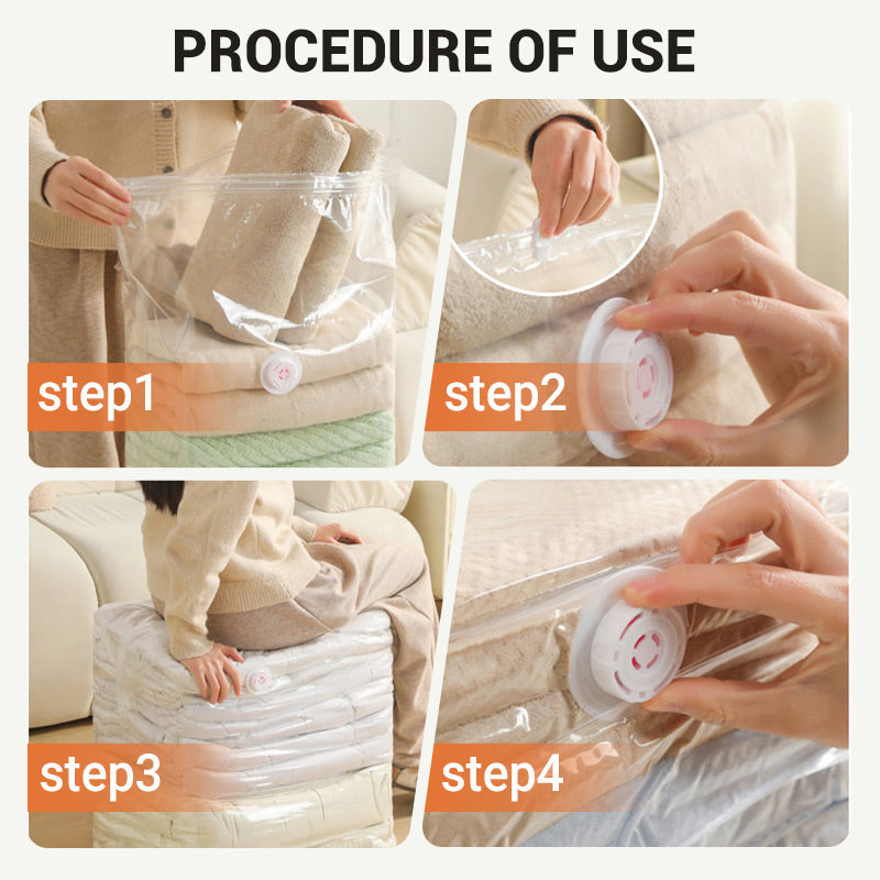 Moonval Vacuum Storage Bag, Extra-Large Space Saver with Hand-Press Air Valve