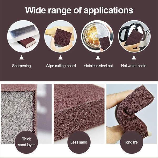 Moonval Emery Cleaning Sponge, Reusable Decontamination Sponge for Pots, Pans, Sinks & Kitchen Surfaces