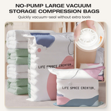 Moonval No-Pump Vacuum Storage Bags, Space-Saving Compression Bags for Clothes, Bedding & Travel