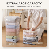Moonval No-Pump Vacuum Storage Bags, Space-Saving Compression Bags for Clothes, Bedding & Travel