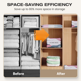 Moonval No-Pump Vacuum Storage Bags, Space-Saving Compression Bags for Clothes, Bedding & Travel