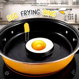 Moonval Egg Frying Ring, Nonstick Round Egg Mold with Folding Handle